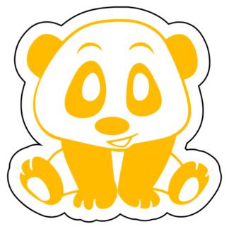 Playful Panda Sticker (Yellow)